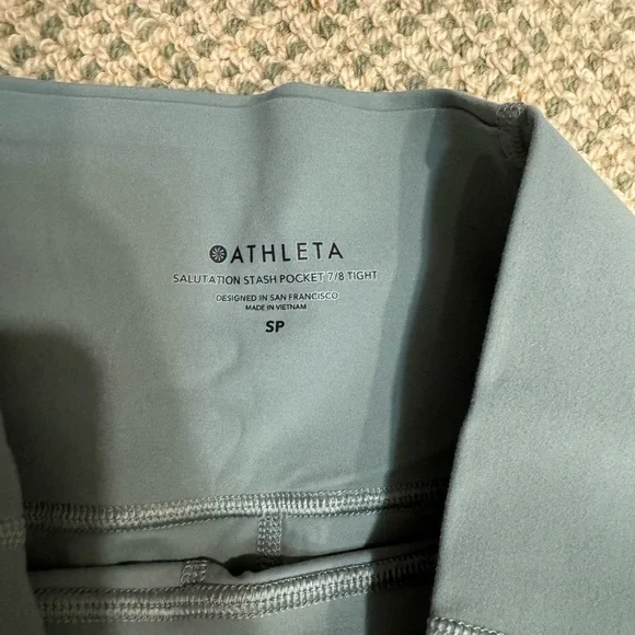 Athleta Salutation Stash Pocket II Colorblock 7/8 Tight Lead Green size SP - Picture 7 of 8